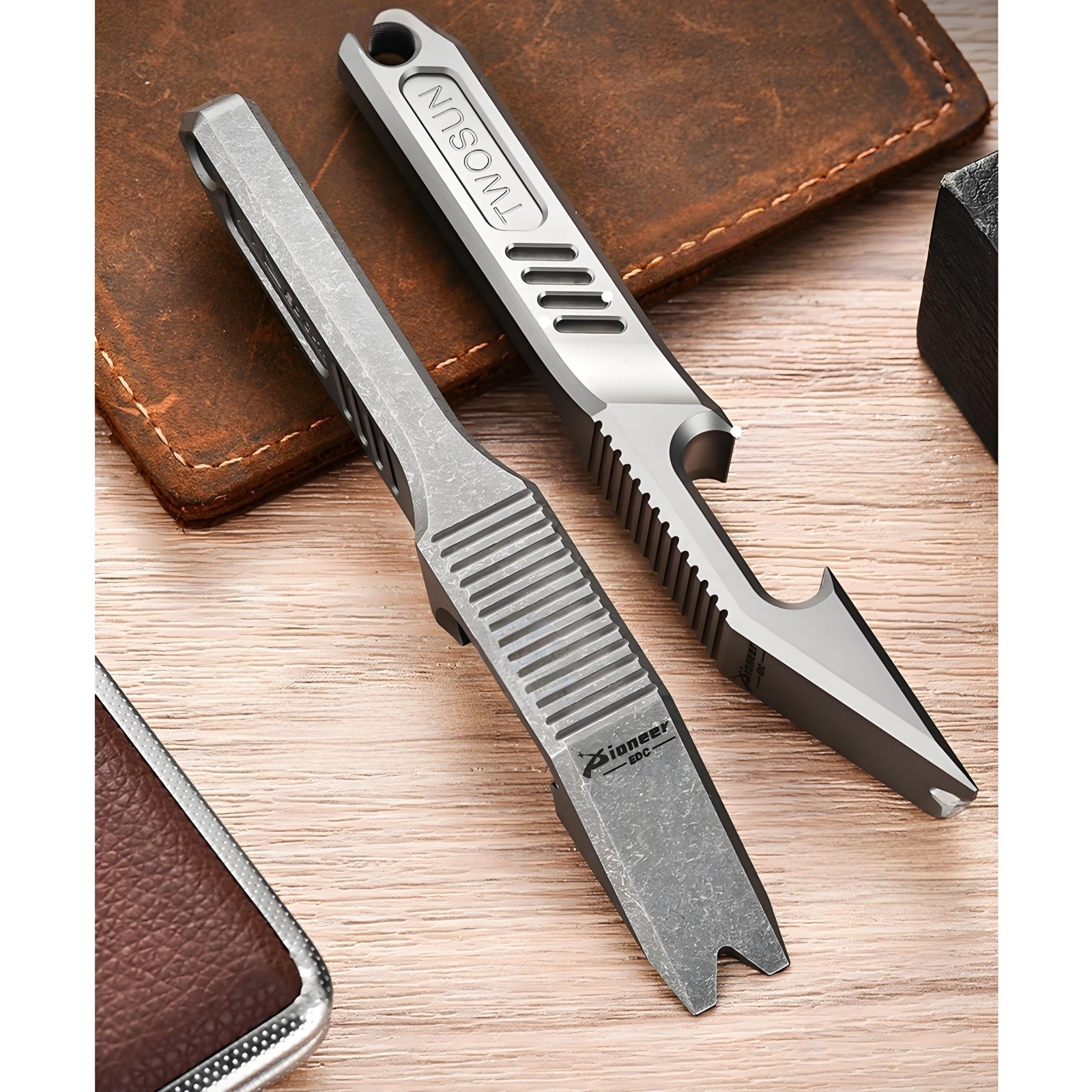 Titanium Alloy EDC Pry Bar Multi Tool Bottle Opener Outdoor Pocket Gear Portable
