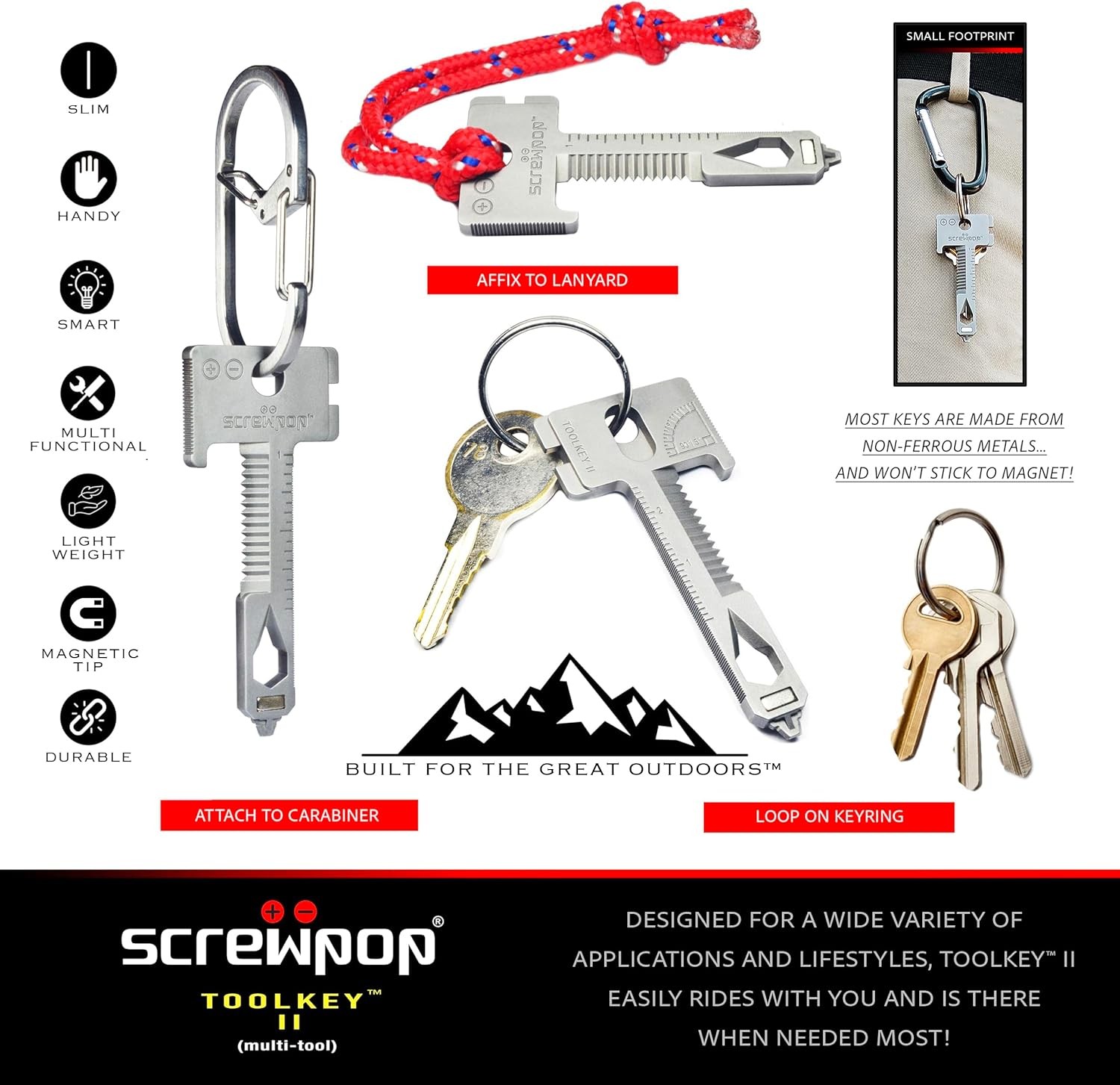 Toolkey II Original Keyshape 17 Multi-tool Includes Magnetic Phillips & Flathead