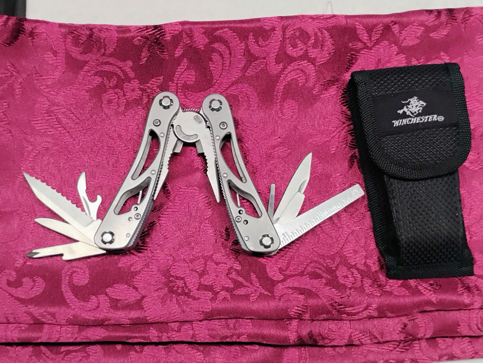 Winchester Multi Tool Mens Pocket Knife Fishing Hunting Shooting Pliers Sheath