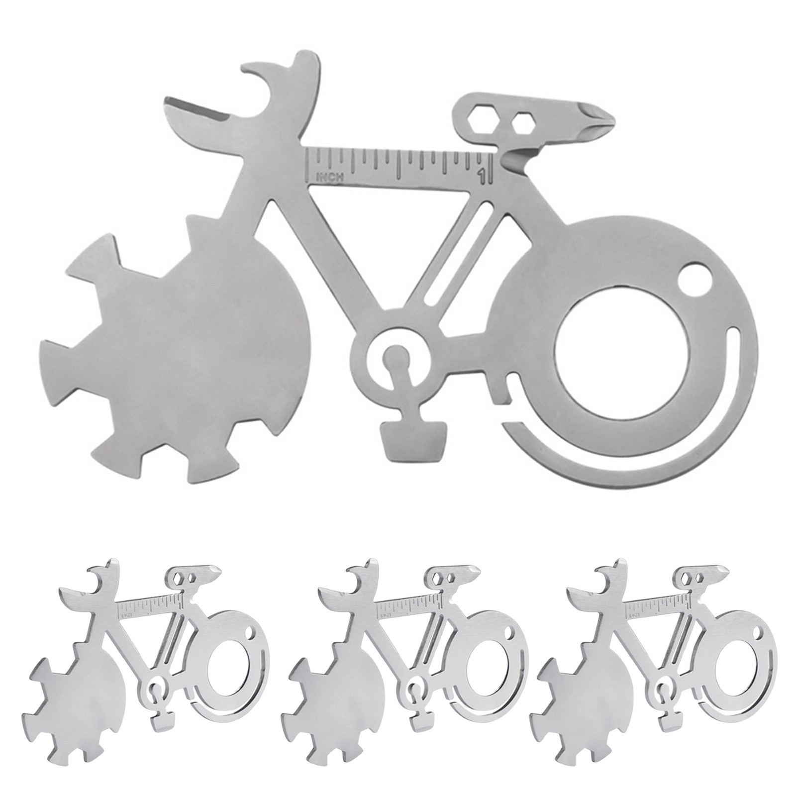 Bicycle Multitool Card Wrenches 14-In-1 Bicycle Silver Stainless Steel