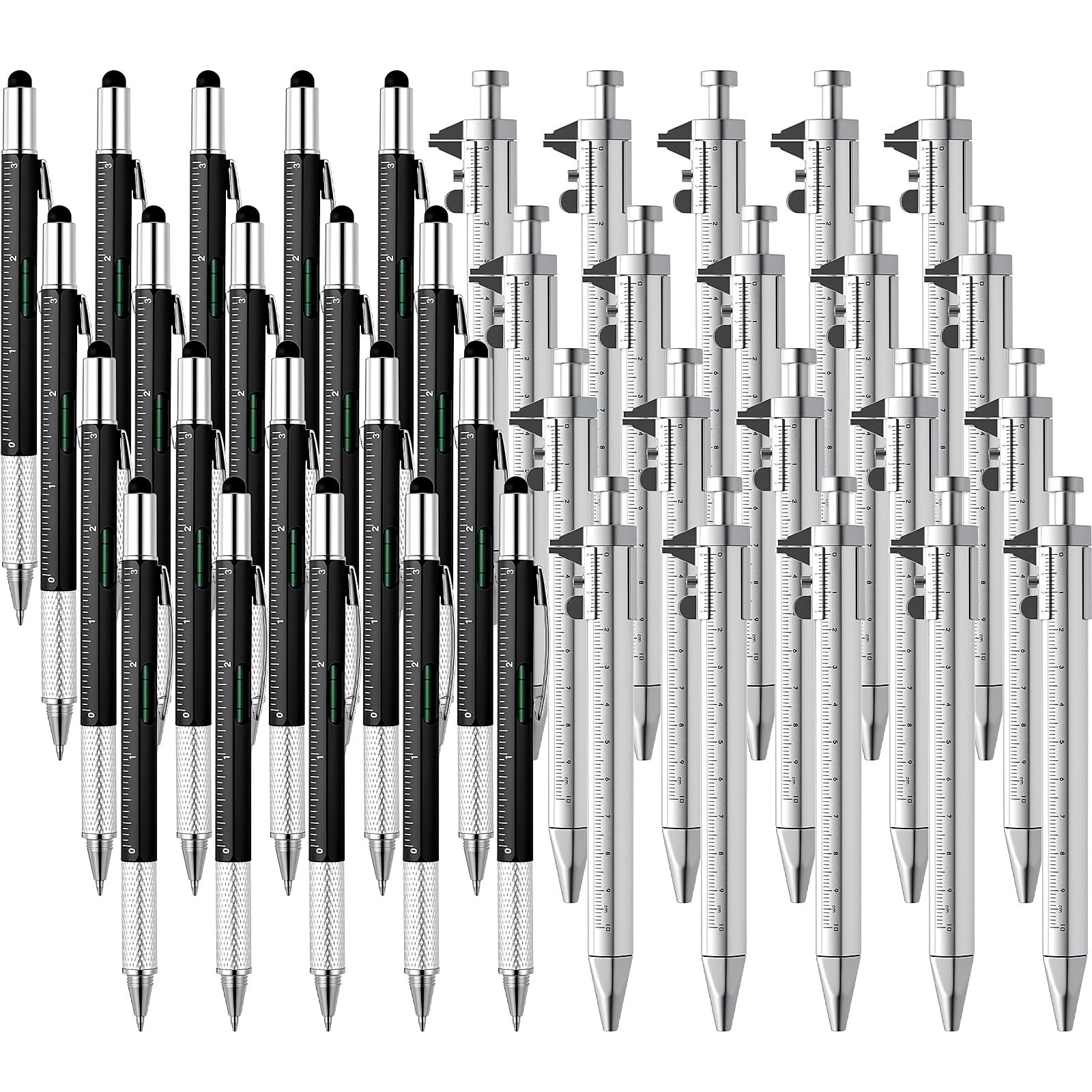 40 Pcs Tool Pen Gifts for Fathers Day 6 in 1 Multi-tool Pens with Level Gauge…
