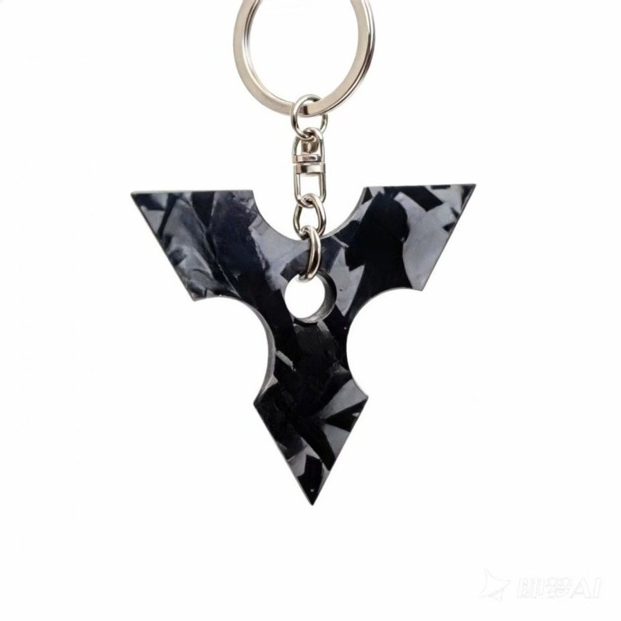 Black Carbon Fiber Triangular Keychain EDC Tool