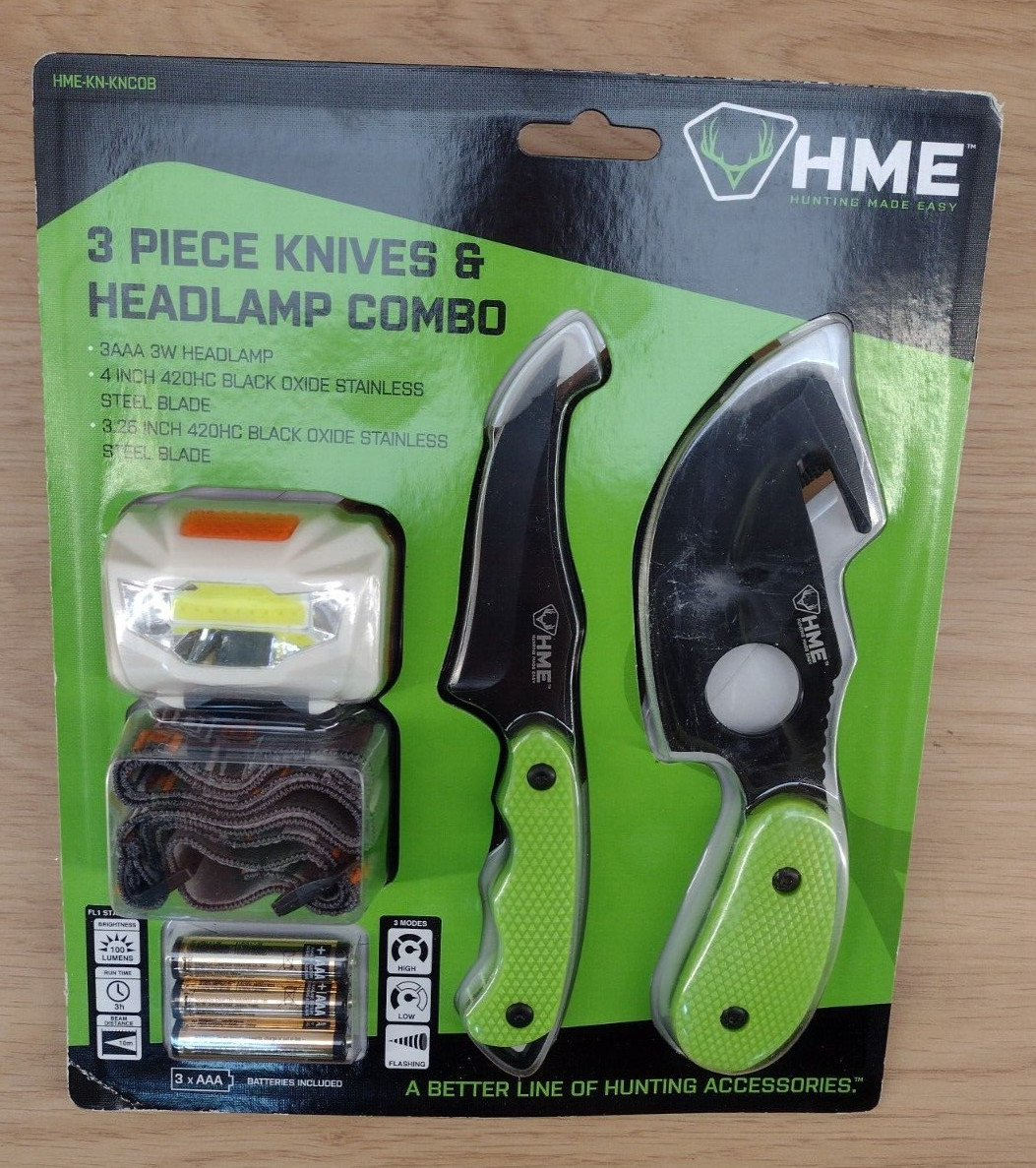HME 3 Piece Knives and Headlamp Combo (Reg. $30)