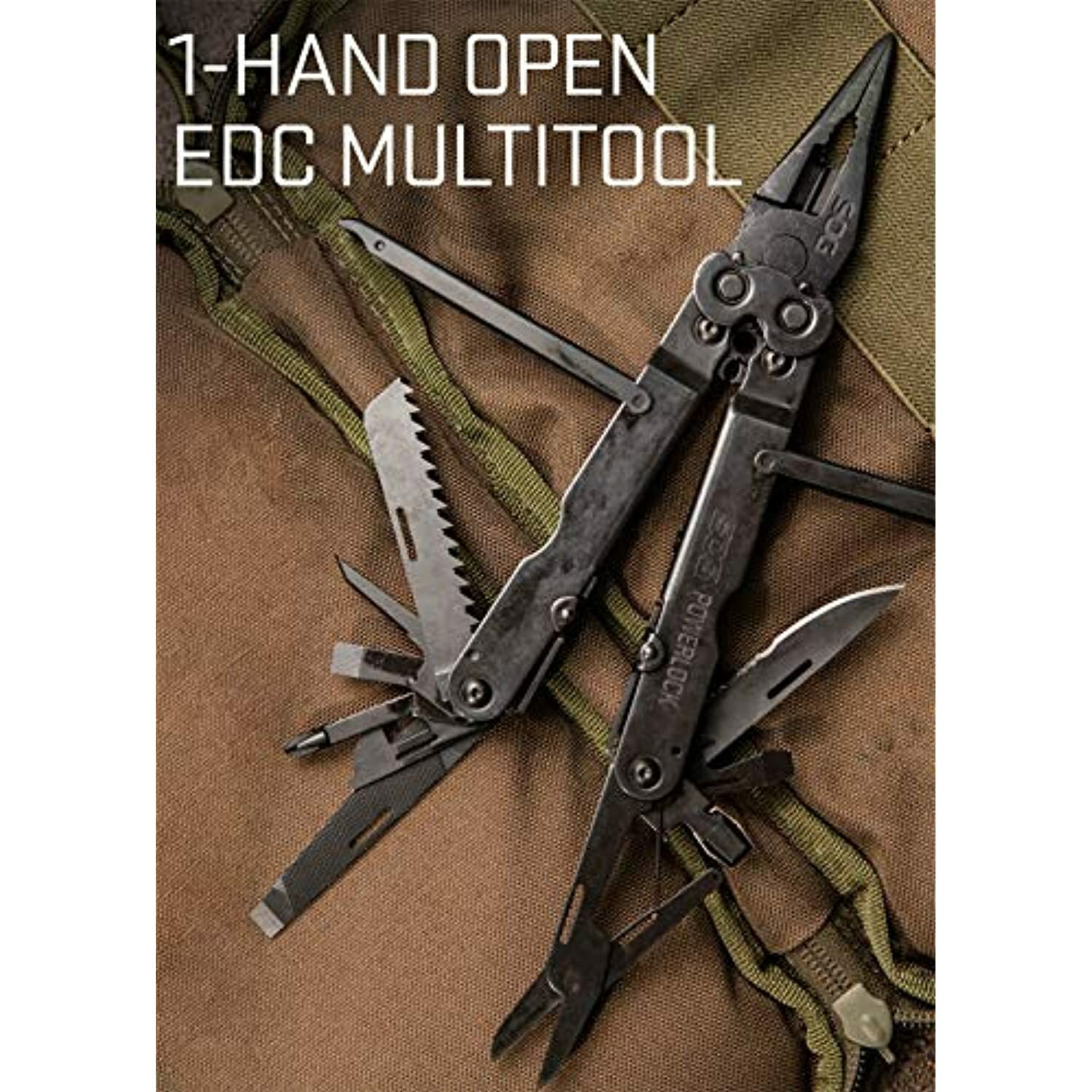 SOG PowerLock Multi-Tool- Compound Leverage Technology with EOD Crimper Device,