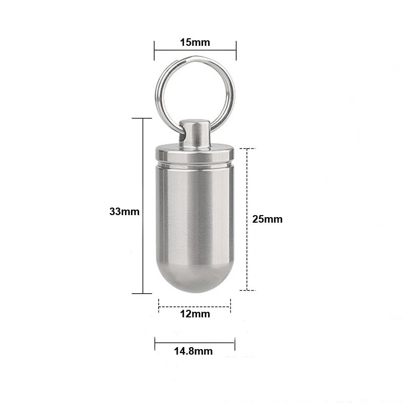 Mini Titanium Waterproof Box Sealed Storage Tank Outdoor Pill Container EDC