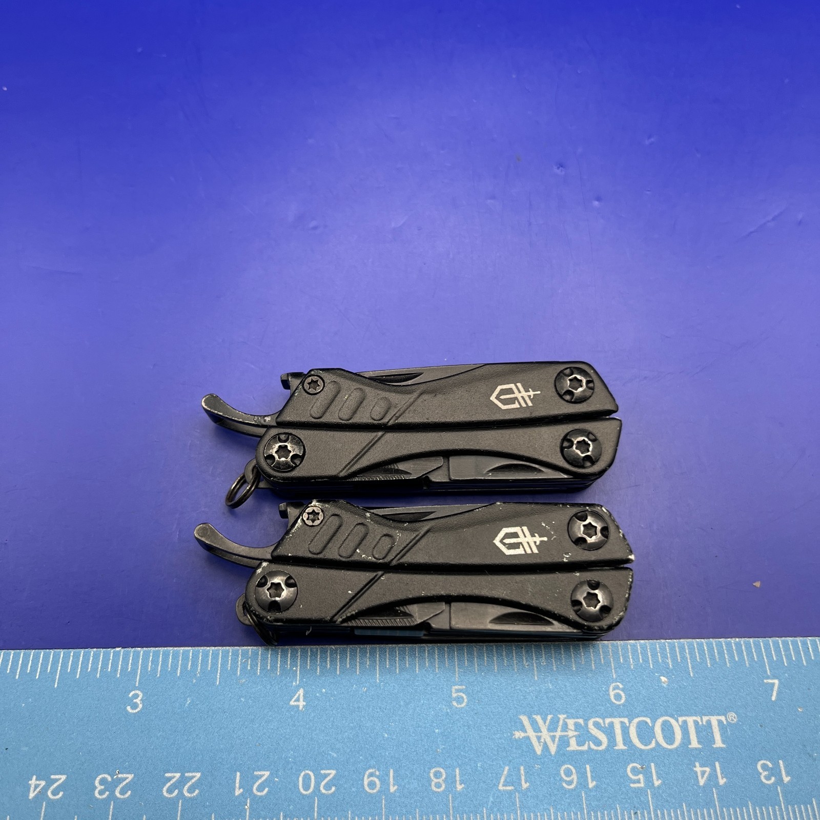Lot of 2 Gerber Dime Multi-Tools Small Keychain Pliers Knife File Scissors