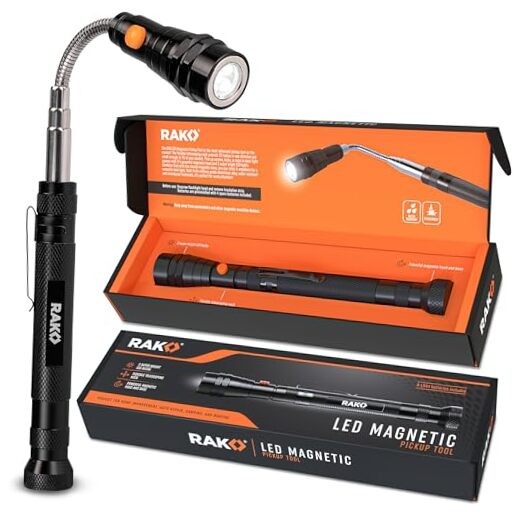 Gifts for Men – Telescoping Magnet with LED Flashlight Magnetic Pickup Tool