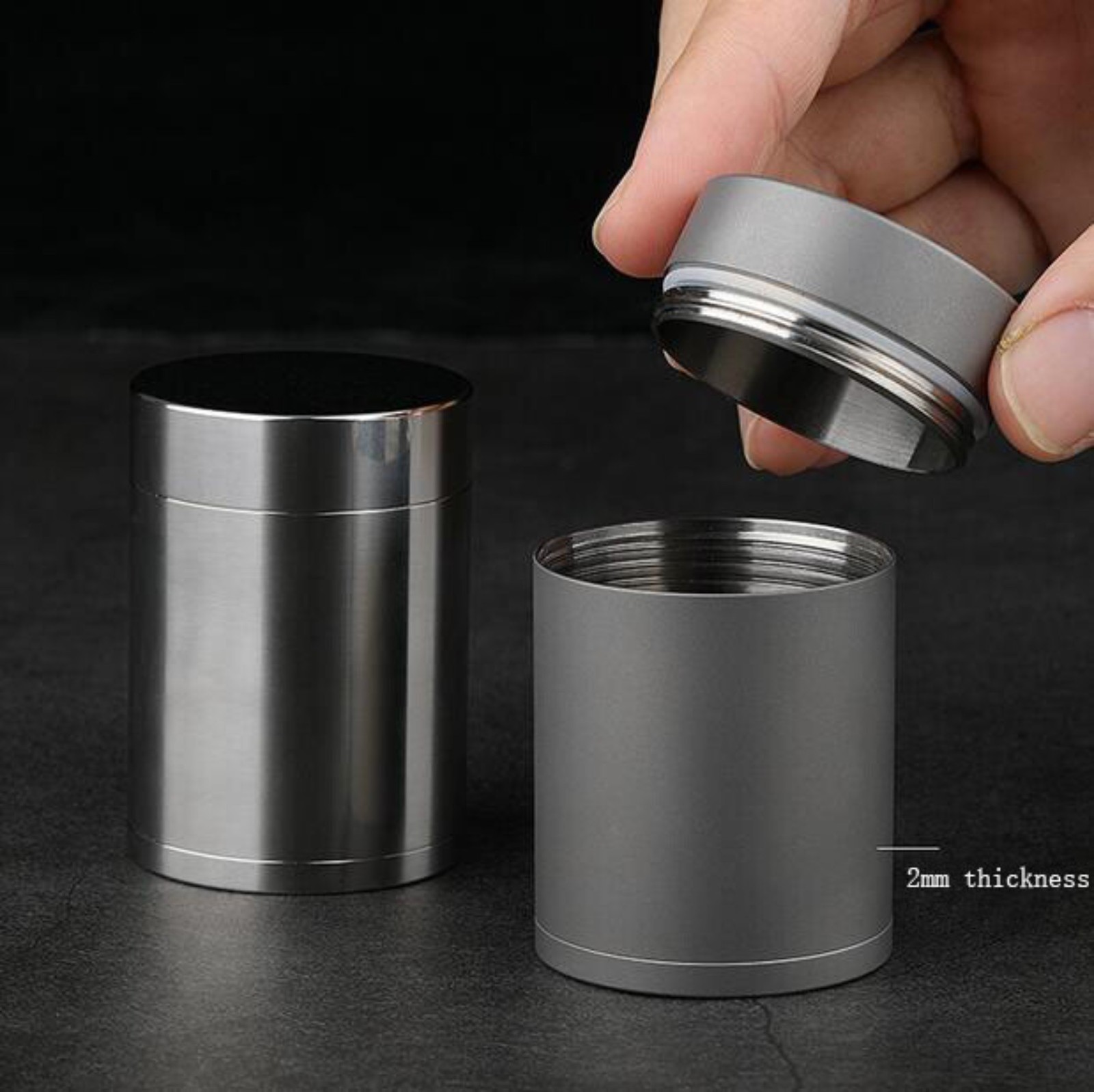 EDC Pure Titanium Waterproof Case Pill Box Small Medicine Bottle Storage Can