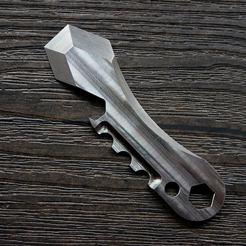 Outdoor EDC CNC Titanium TC4 Keychain Multi Tools Card Crowbar Opener Screw Gift