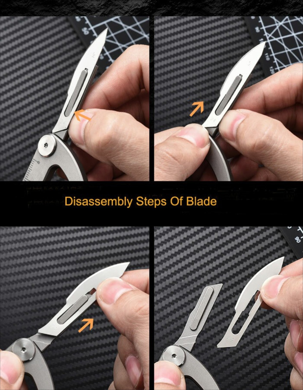 7 in 1 TC4 Lsand Multi Tools Key Chain Carabiner Outdoor Folding Scalpel EDC