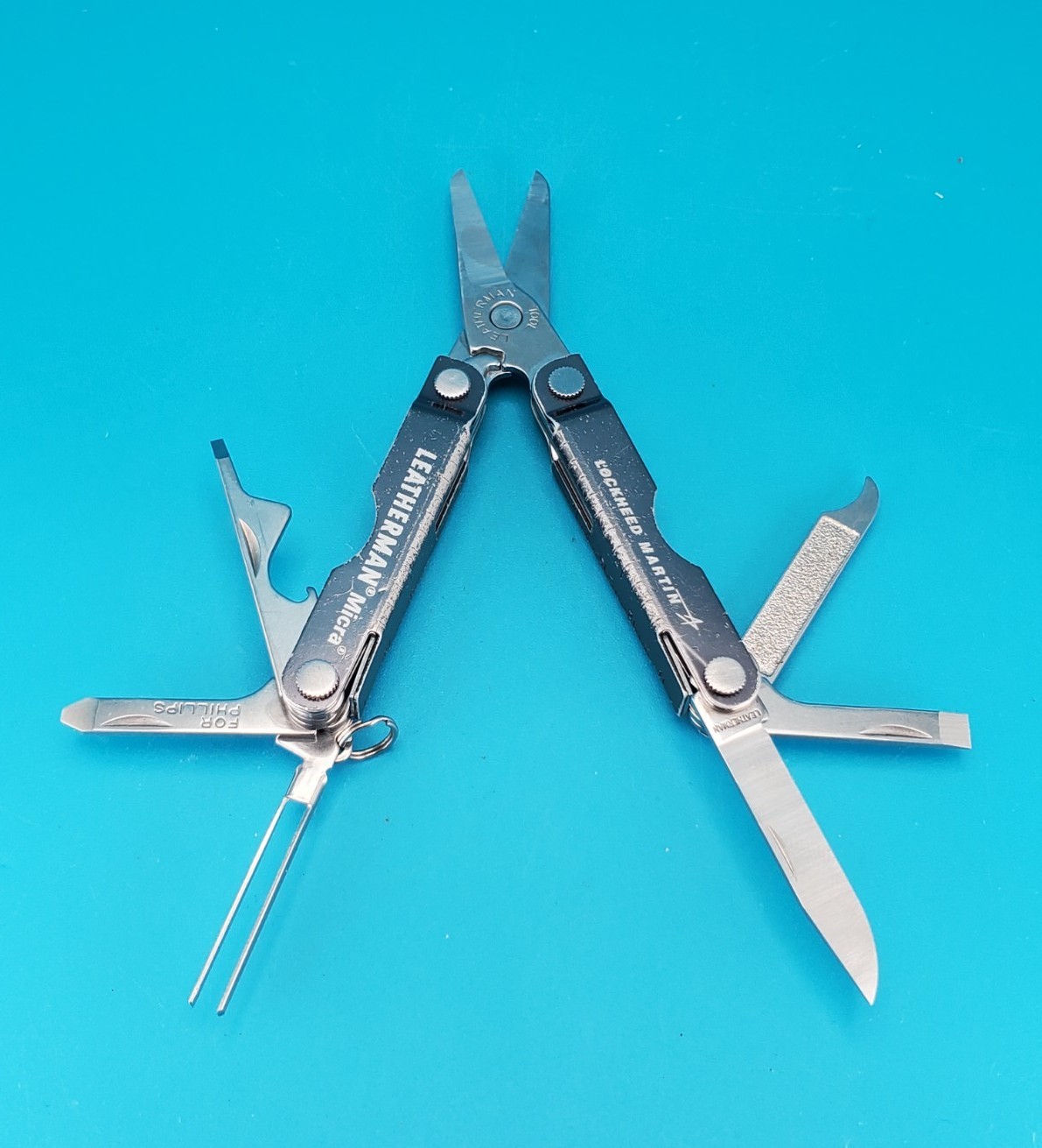Leatherman Micra Multi-Tool, Knife, Scissors, Key Ring, Gray! *LOCKHEED MARTIN*