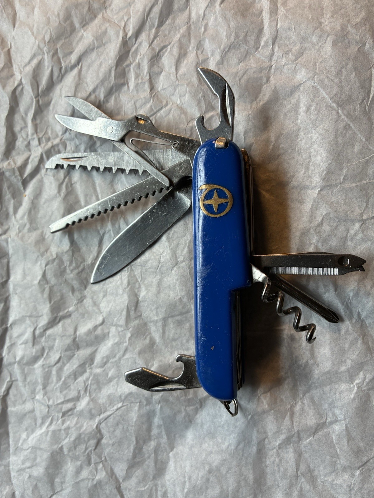 “Swiss Army” Style Blue Pocket Knife Multi Tool China Stainless Steel See Photos
