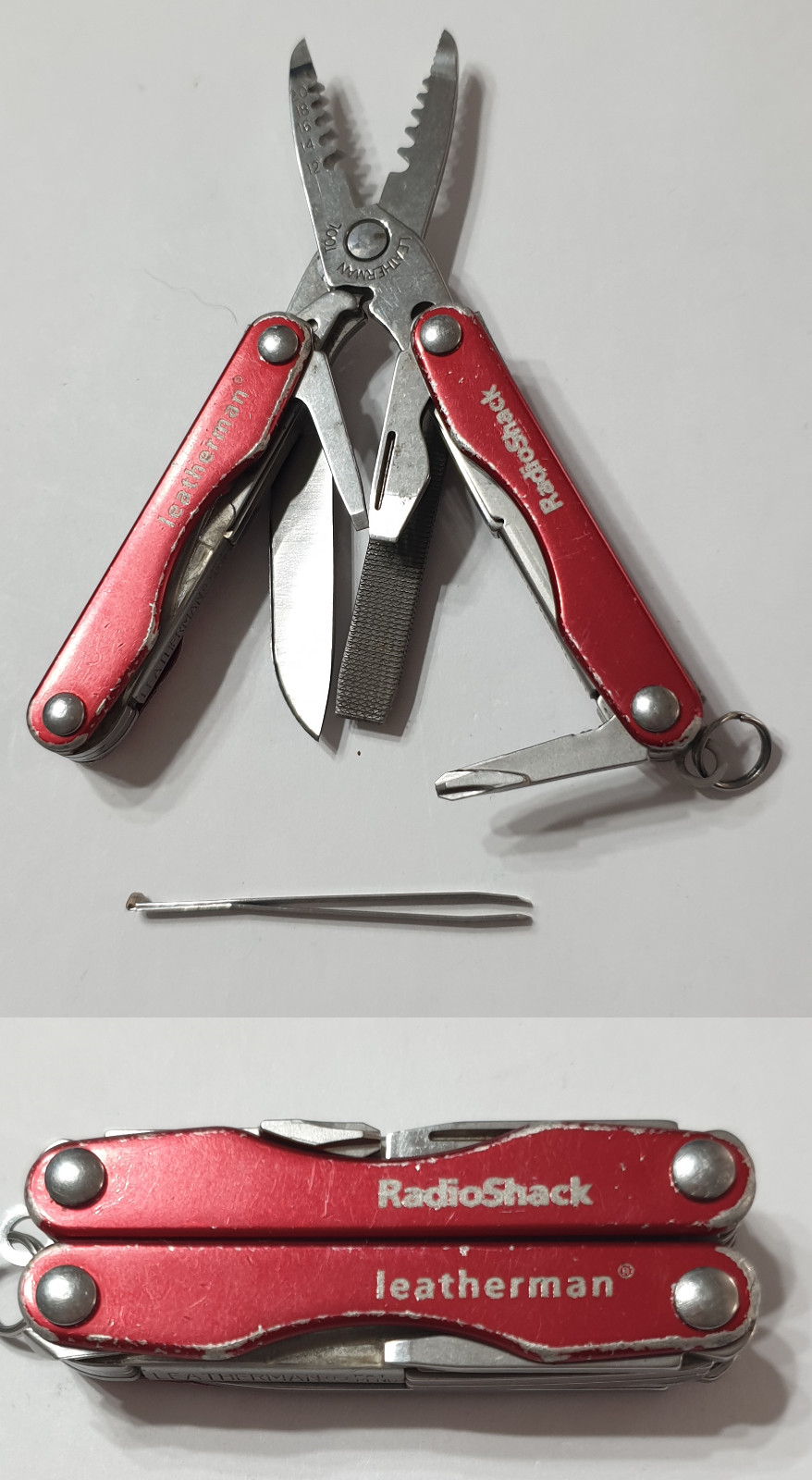 🔥 Leatherman Squirt E4 Stainless Multitool Red Rare Retired RadioShack