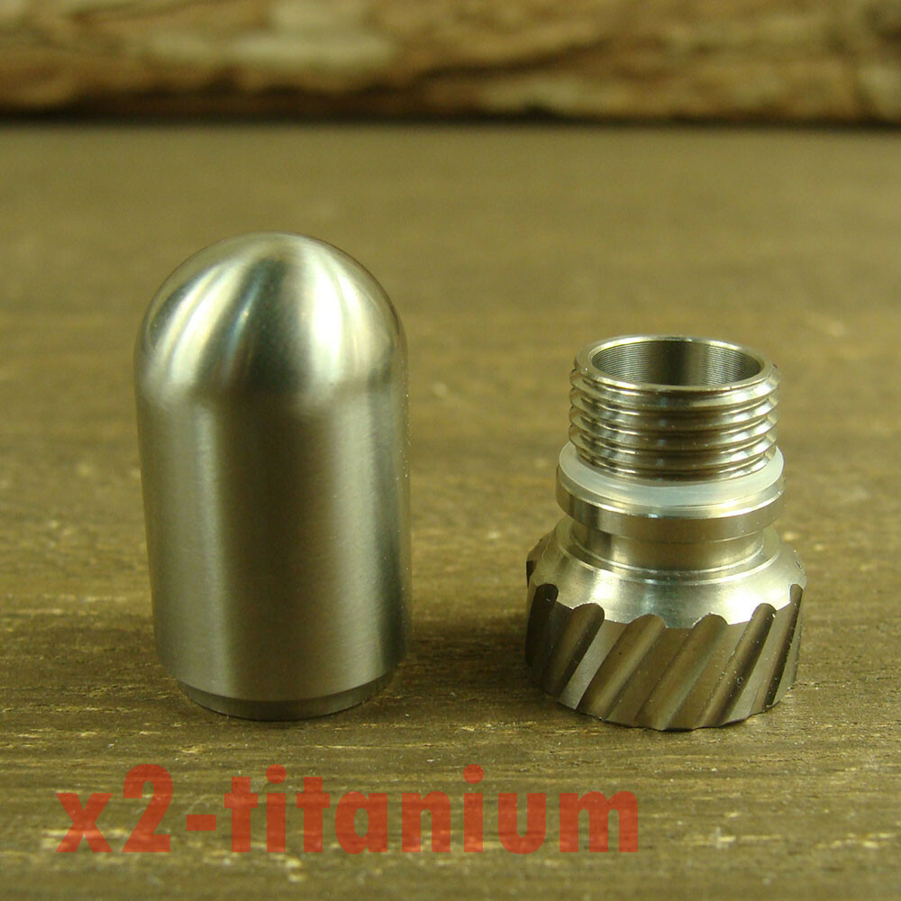 Titanium ” Bomb ” shaped Waterproof Capsule pill Bottle Key chain pendant XH540