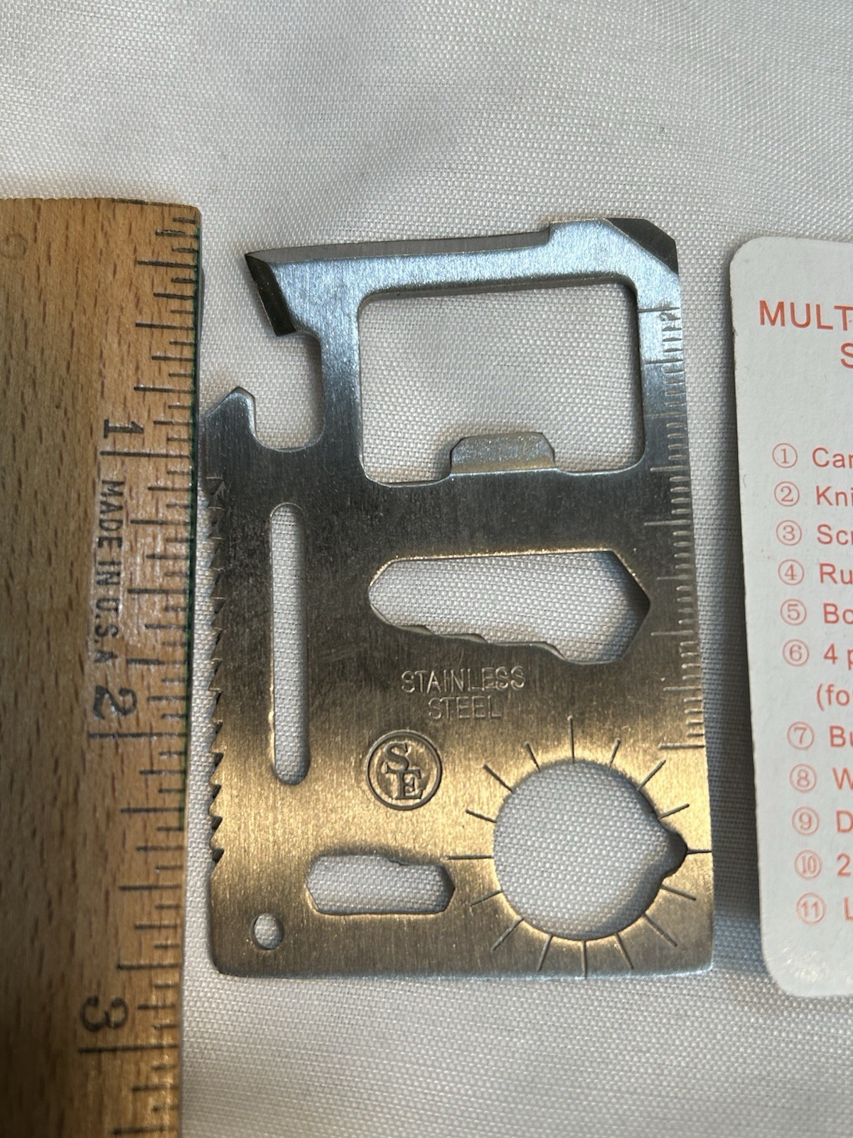 11 In 1 Multi Functional Survival Tool Lot Of 33 in Retail Box Credit Card Size