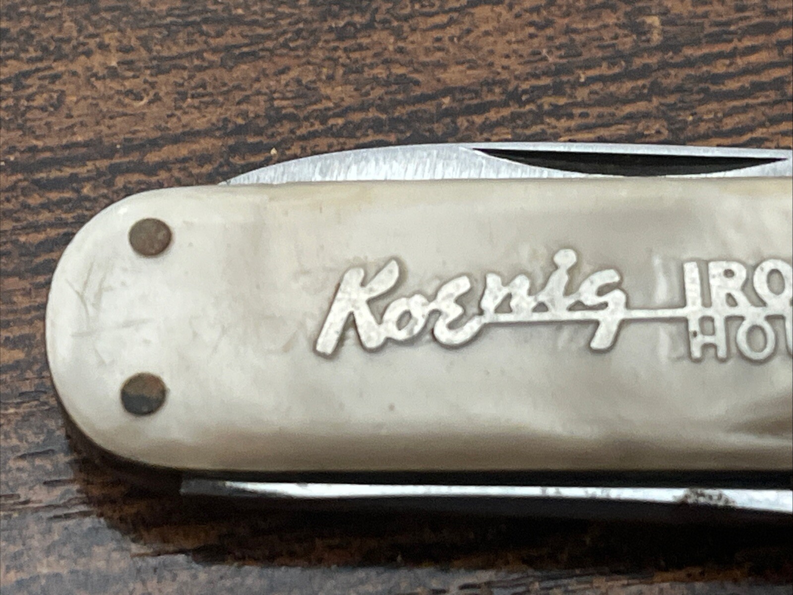 Vintage Solingen Germany Pocket Knife Koenig Iron Works Houston TX Collectible