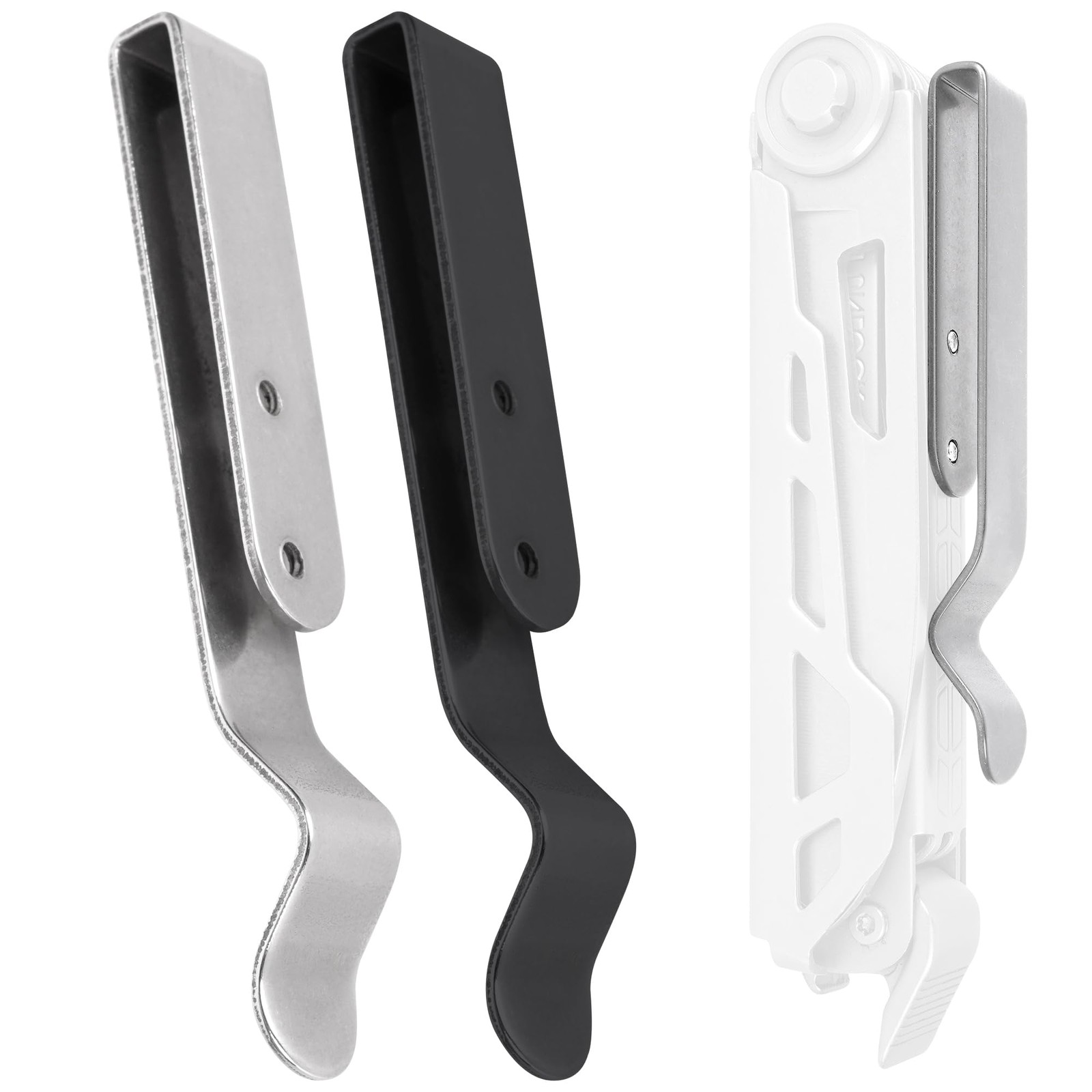 [2-Pack] Stainless Steel Pocket Clips For Gerber Armbar Multitool – 1 Metal + 1