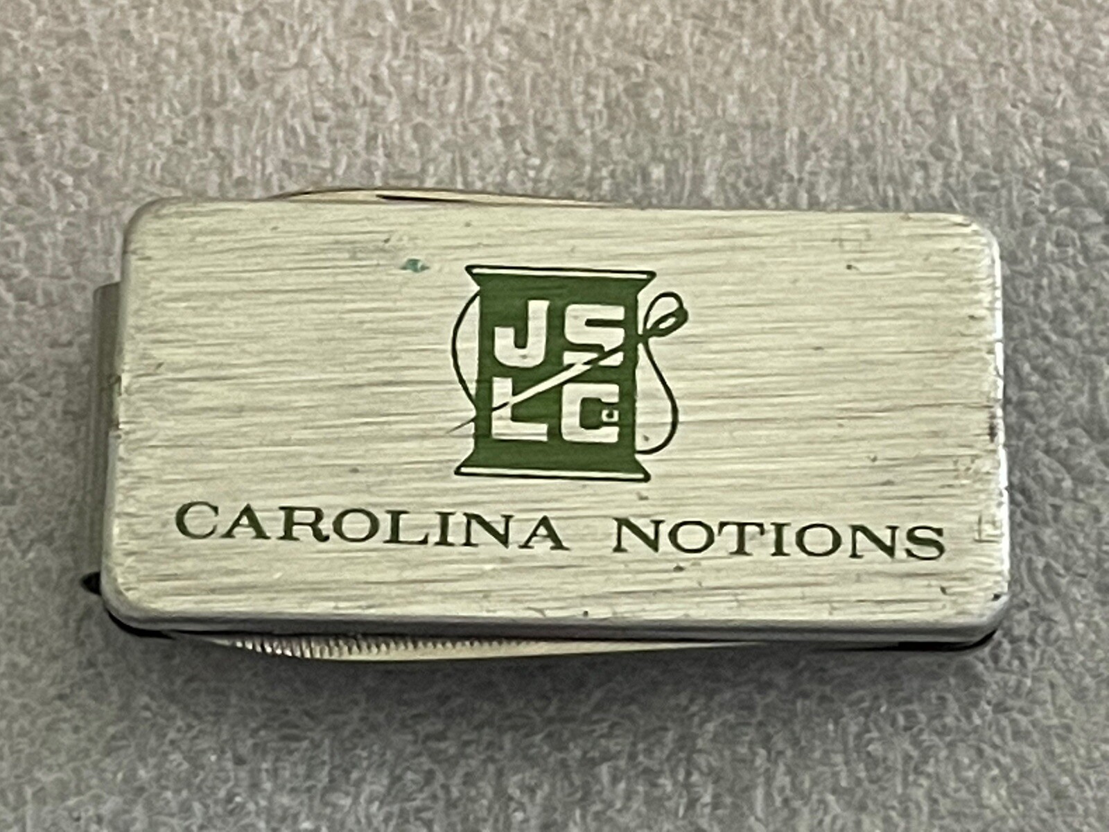 Vintage Carolina Notions Stainless Steel Multi Tool Money Clip Knife Nail File