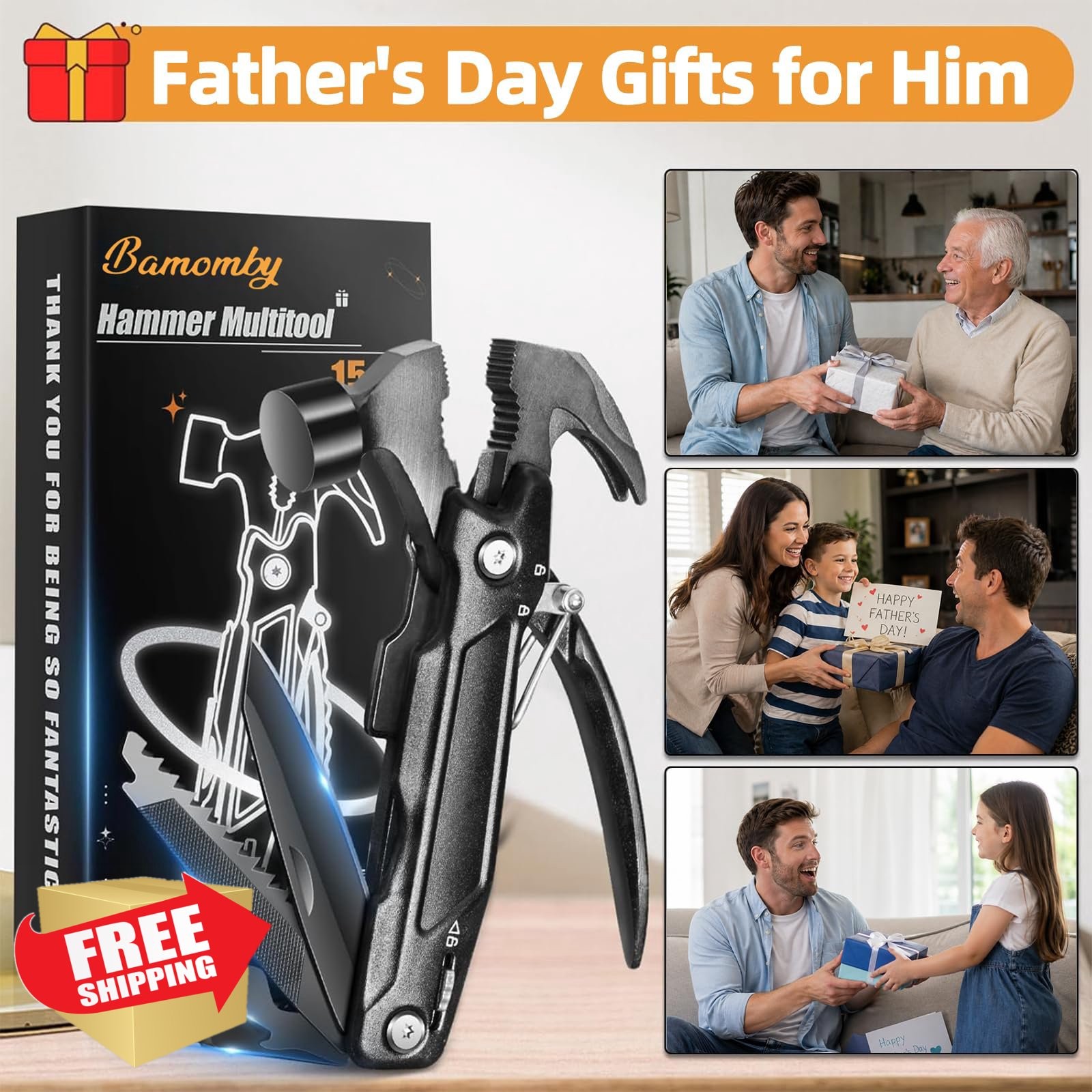 Bamomby Hammer Multitool 15 in 1 Gifts