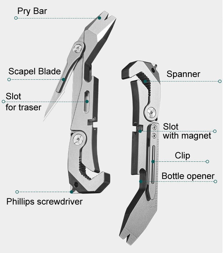 NEW Titanium Crowbar Pry Bar Scalpel Balde Knife Spanner EDC Tool Bottle Opener