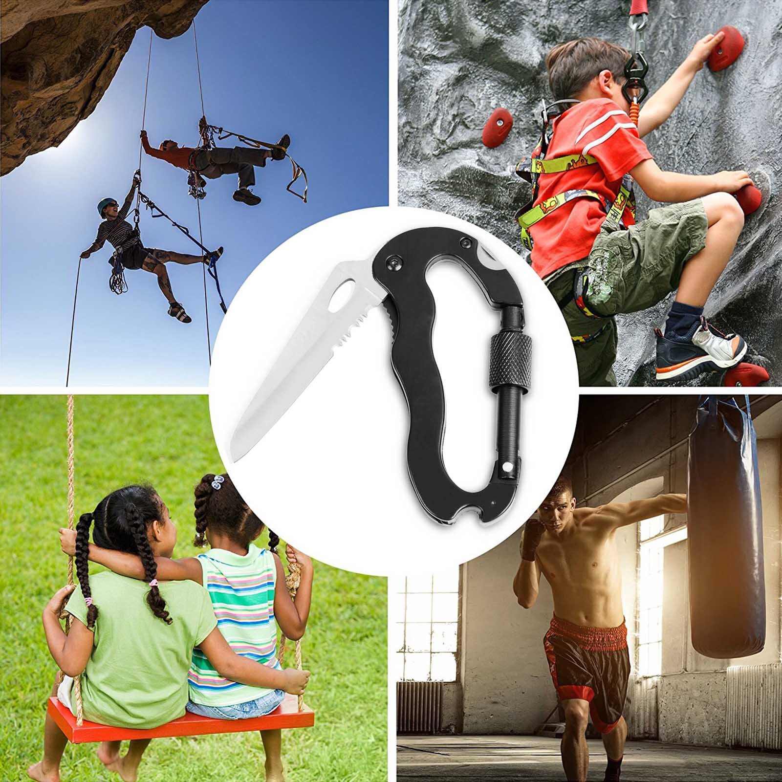 Rugged Carabiner Multitool Camping Survival Unique Gifts for Men Dad Husband