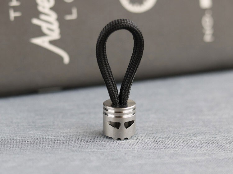 Titanium Piston Skull Knife Bead EDC Key Parachute Cord DIY Pendant Lanyard