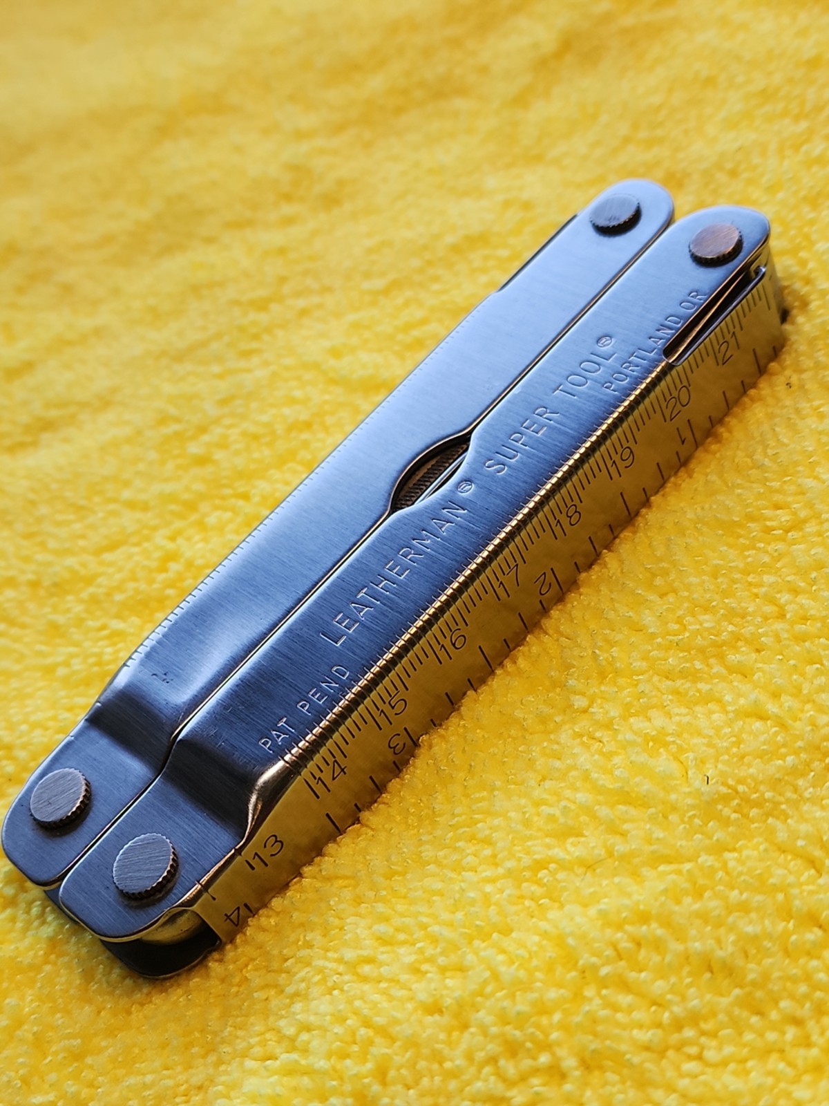 Vintage Leatherman Super Tool Pat Pending with Leather Sheath Super Nice