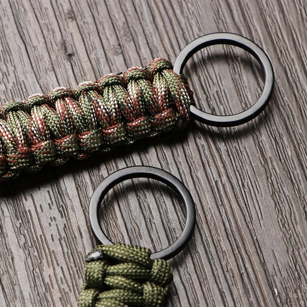 Outdoor Paracord Keychain Carabiner Survival Clip Camping Bottle Opener Tool