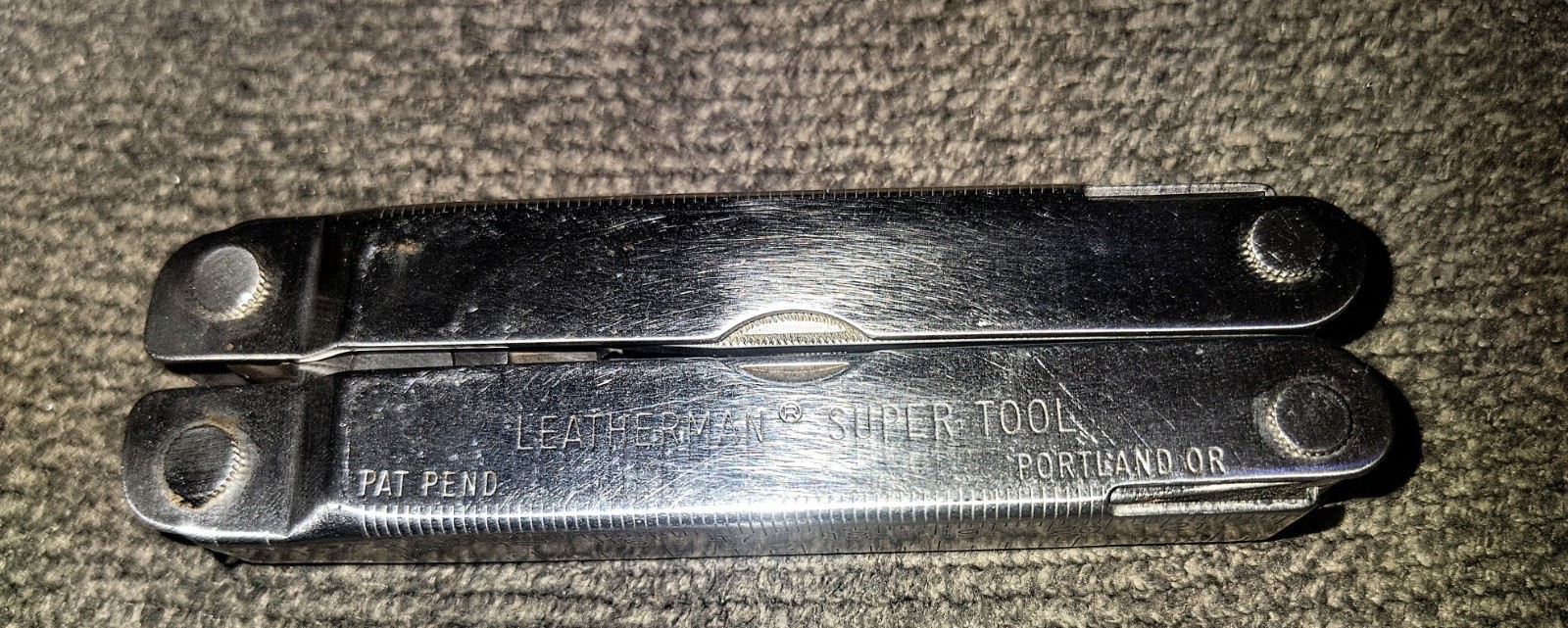 Original Vtg Leatherman Super Tool Pat. Pending w/leather Sheath #0201 CLEAN ++