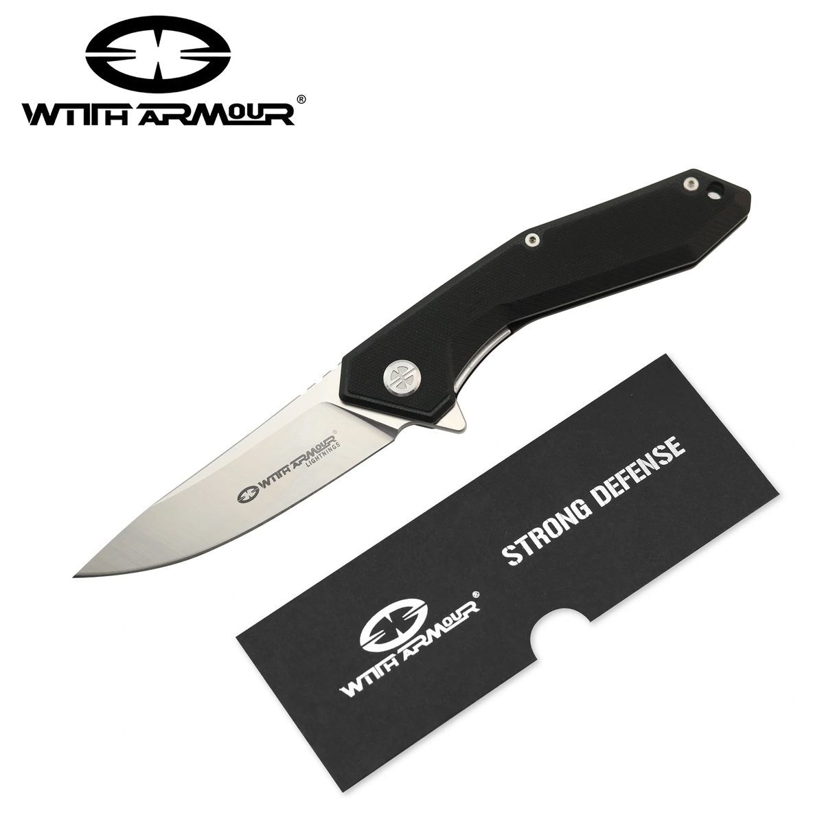WithArmour WA-082CFG- Ball Bearing Pivot- 4.75″ Black Carbon Fiber pocket knife