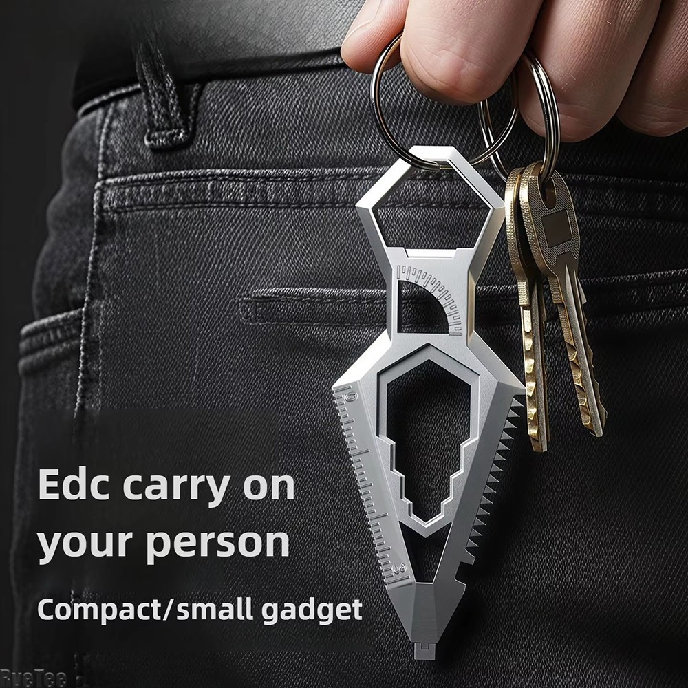 EDC Multitool 10-in-1 Portable Keychain Tool Saw, Bottle Opener and Box Opener