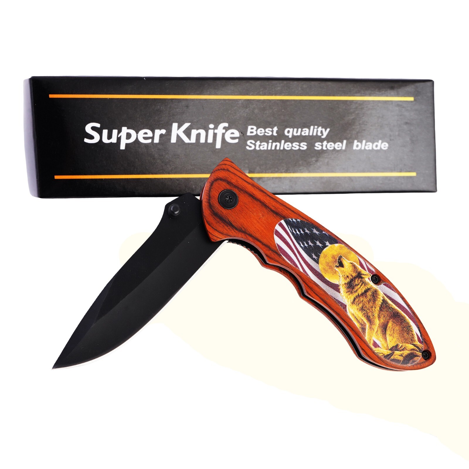 Wolf Pocket Knife with Pocket Clip Durable, Compact & Ready for Any Adventure