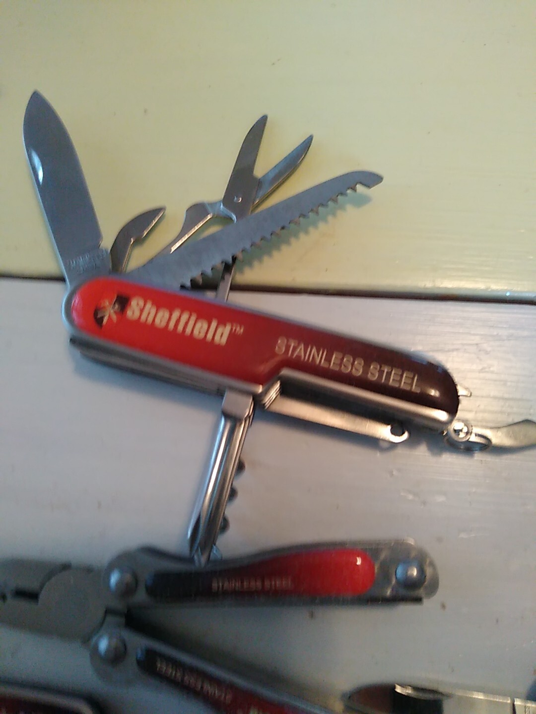 Sheffield 5Pc Pocket Knife Tool Kit: Multi-Function Pocket Knives