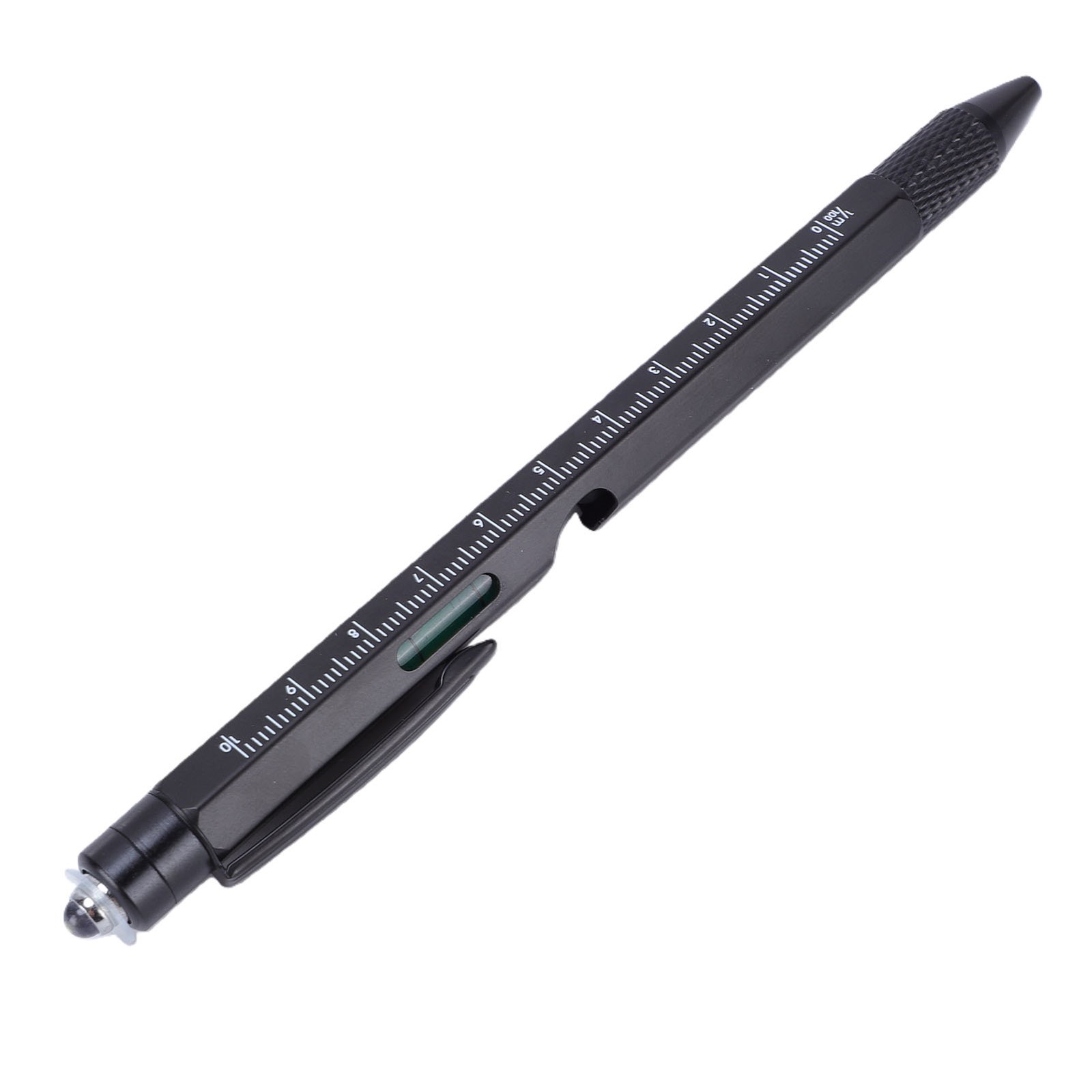 9 In 1 Multitool Pen LED Light Screwdrivers Level Ruler Bottle Opener