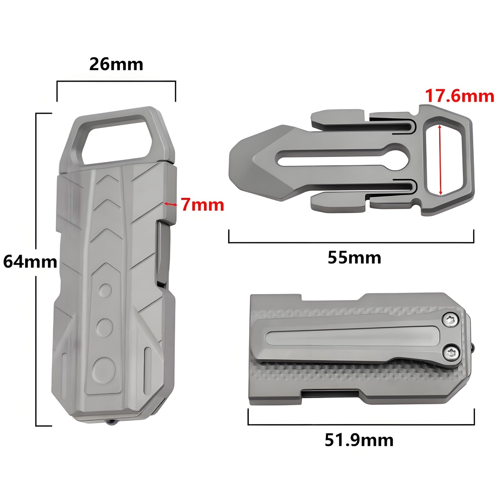 Titanium Alloy Quick Buckle Detach Belt Waist Clip Keychain Holder Hanging EDC