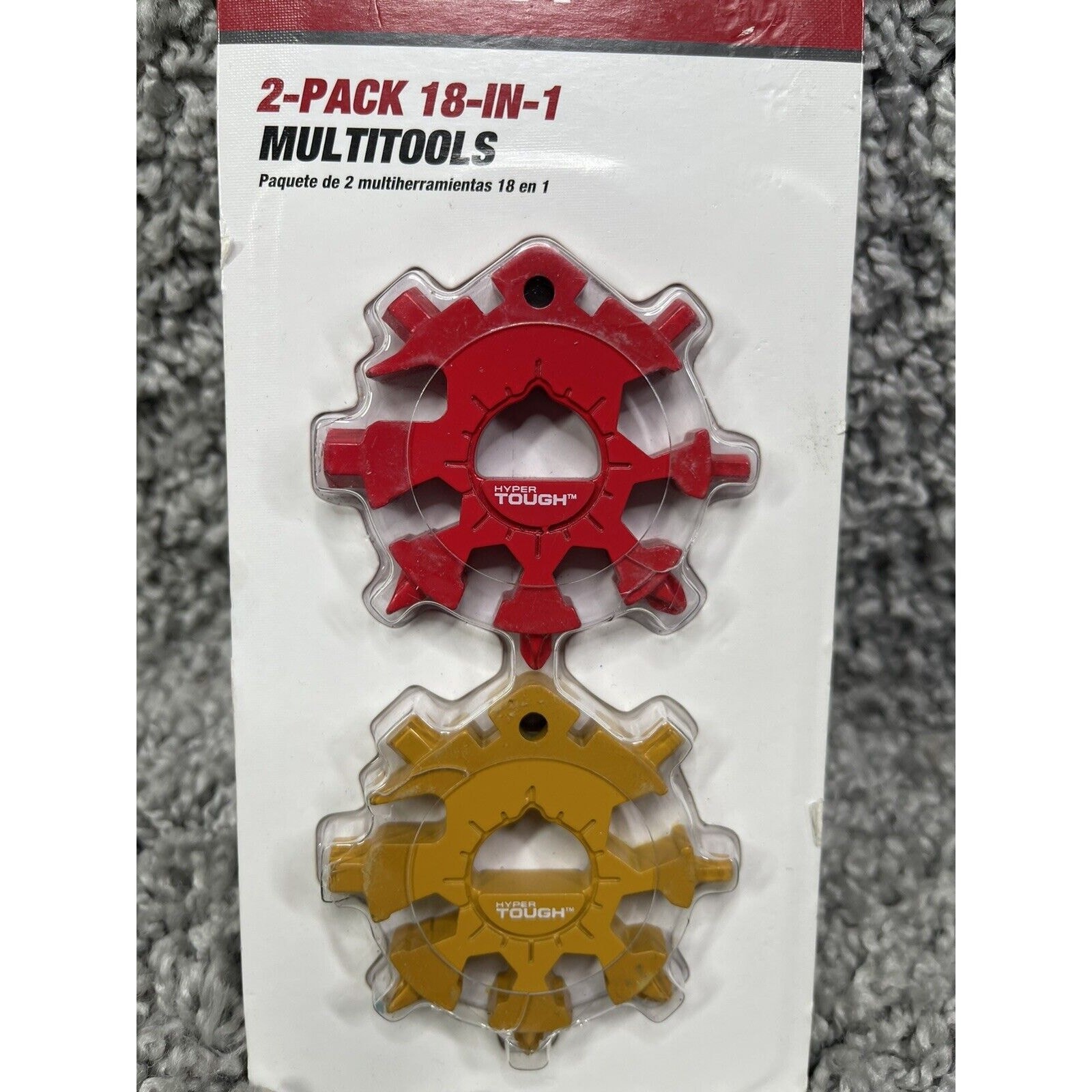 Hyper Tough 2pk 18 in 1 Snowflake Multitools Red & Yellow Mustard