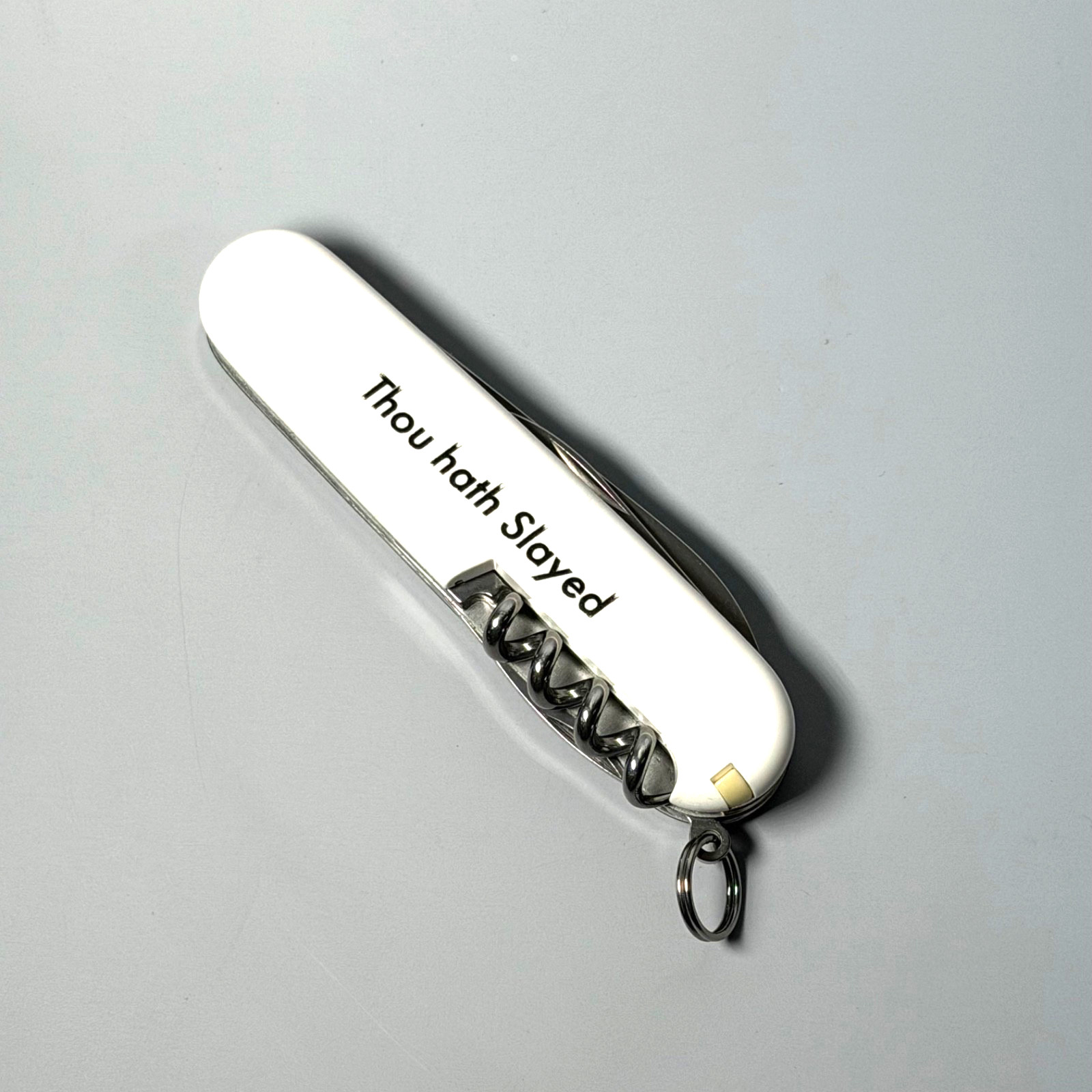 Victorinox Spartan Swiss Army Knife Green/White “Thou Hath Slayed” Advertising