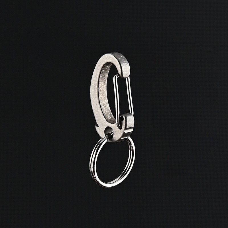 2PCS Mini Titanium Alloy Key chain Carabiner Outdoor Travel Hanging Buckle EDC