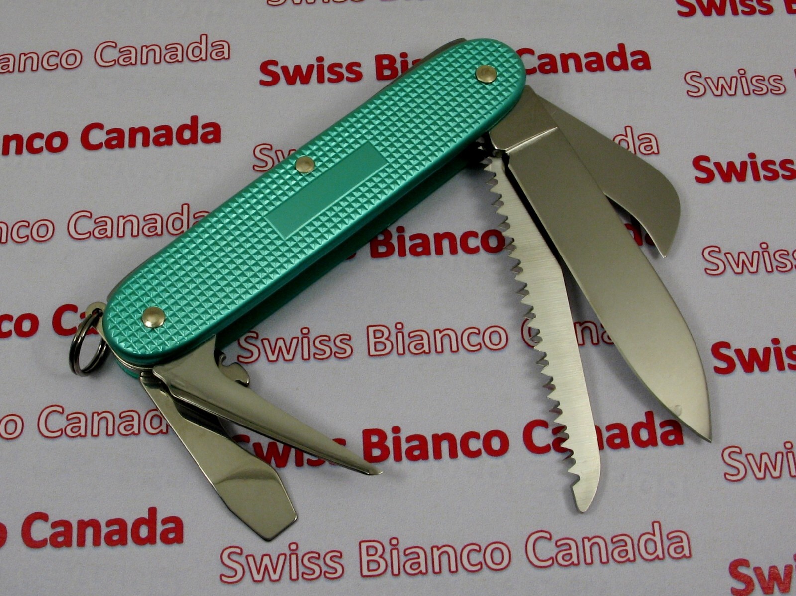 Swiss Bianco Exclusive Victorinox Harvester Turquoise Alox Swiss Army Knife