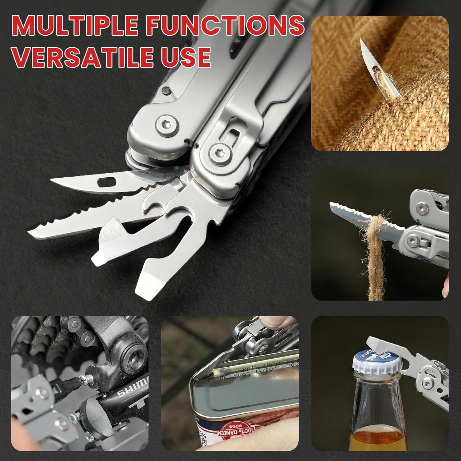 Multitool, 29-in-1 Stainless Steel Multi Tool Pliers with Screwdriver Sleeve, Da