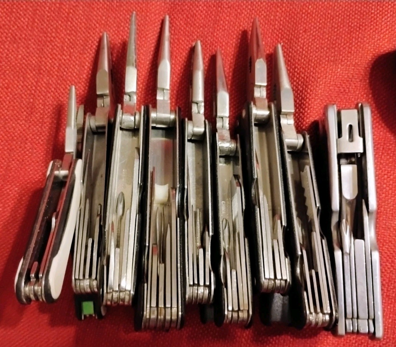 Large multitool 9pc lot, many uses home camping survival EDC auto fishing & more