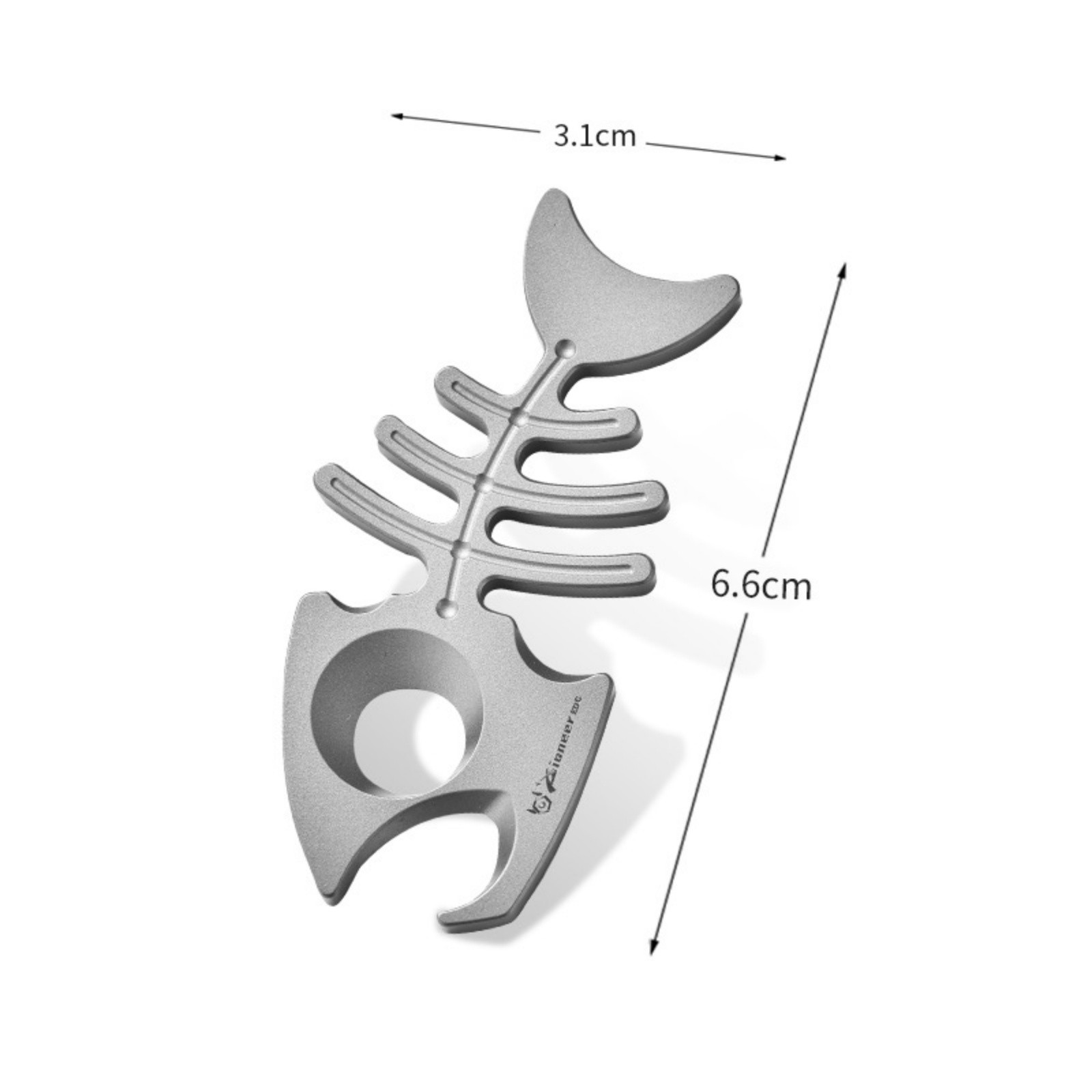Titanium Alloy Fishbone Keychain Bottle Opener EDC Tool Necklace Pendant