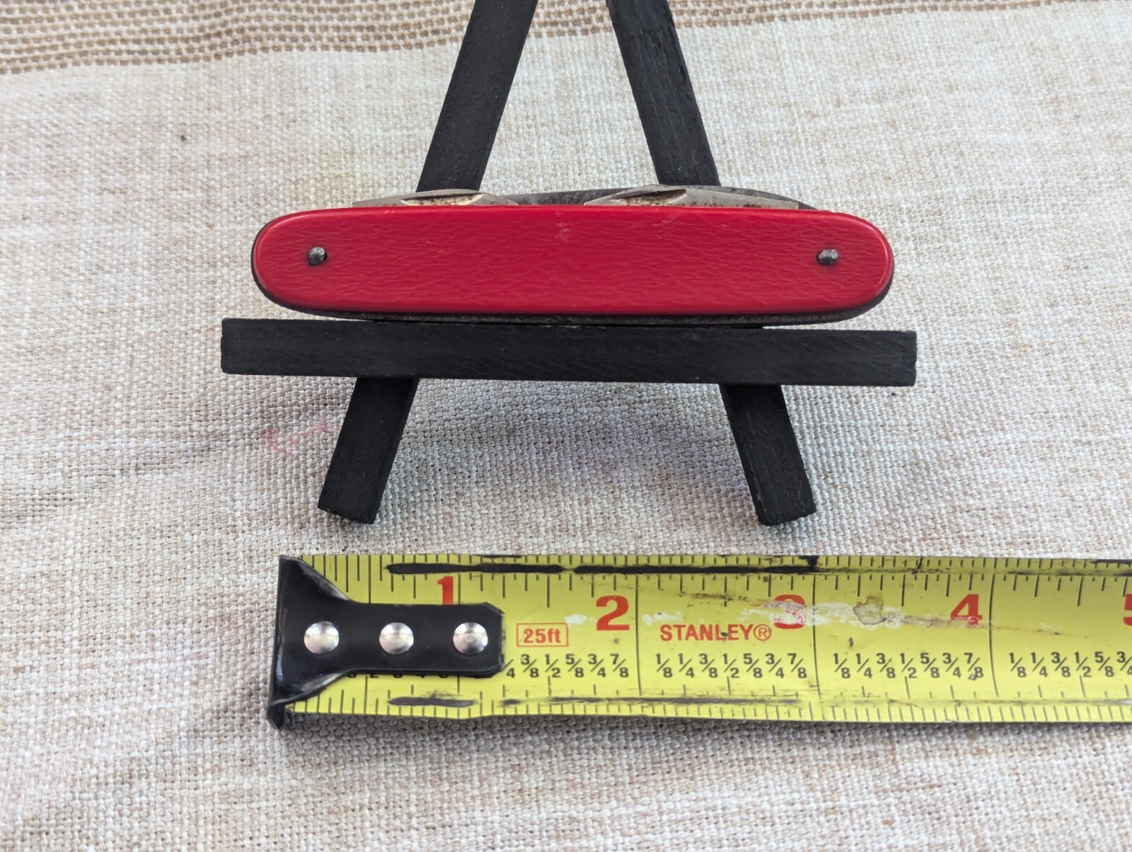 Vintage German 3-Tool Multitool Pocket Knife Carbon Steel Red 3.5″ Plastic Scale