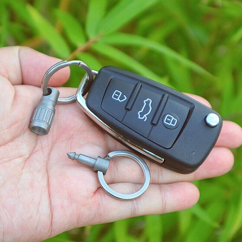 Titanium Quick Release Swivel Keychain EDC Car Key Holder with Double Key Rings