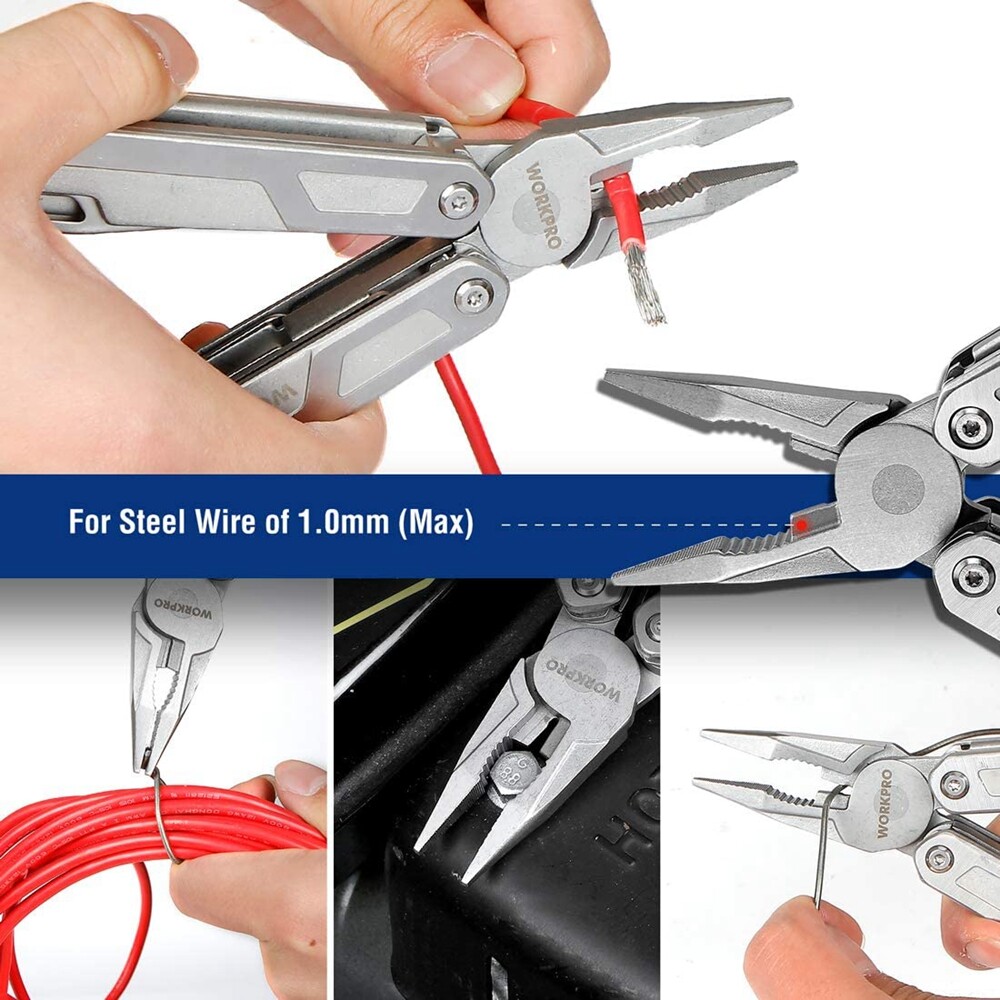 21-in-1/15-in-1/16-in-1 Multi-tool Pocket Knife Plier Set Safety Locking &Sheath