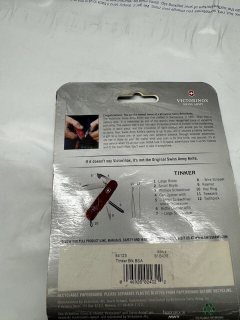 Victorinox Swiss Army Knife Tinker -12 Functions-BLACK*New Box Damage