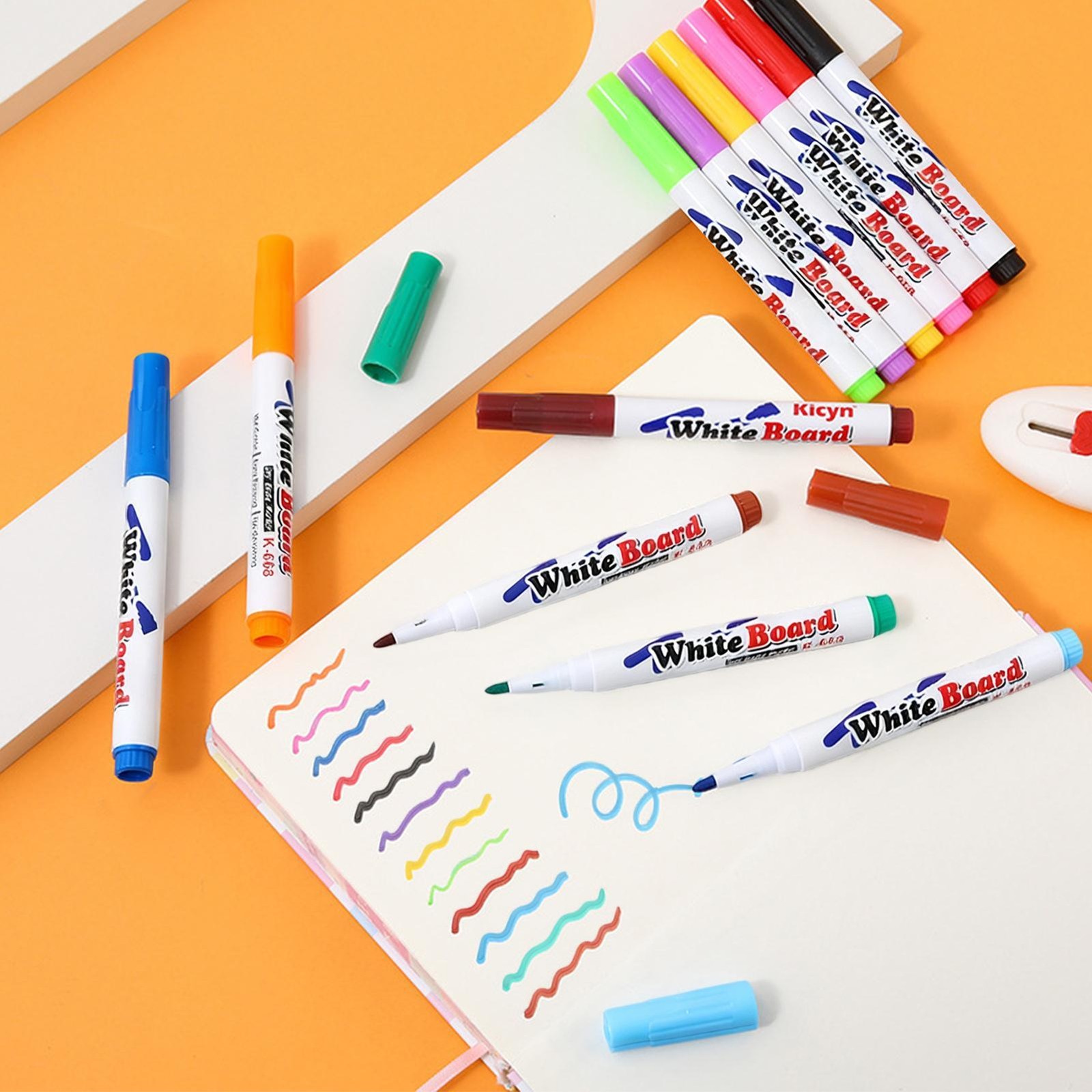 Water Floating Pens with Spoon, Magical Ink Art Set for Kids, Graffiti Drawing