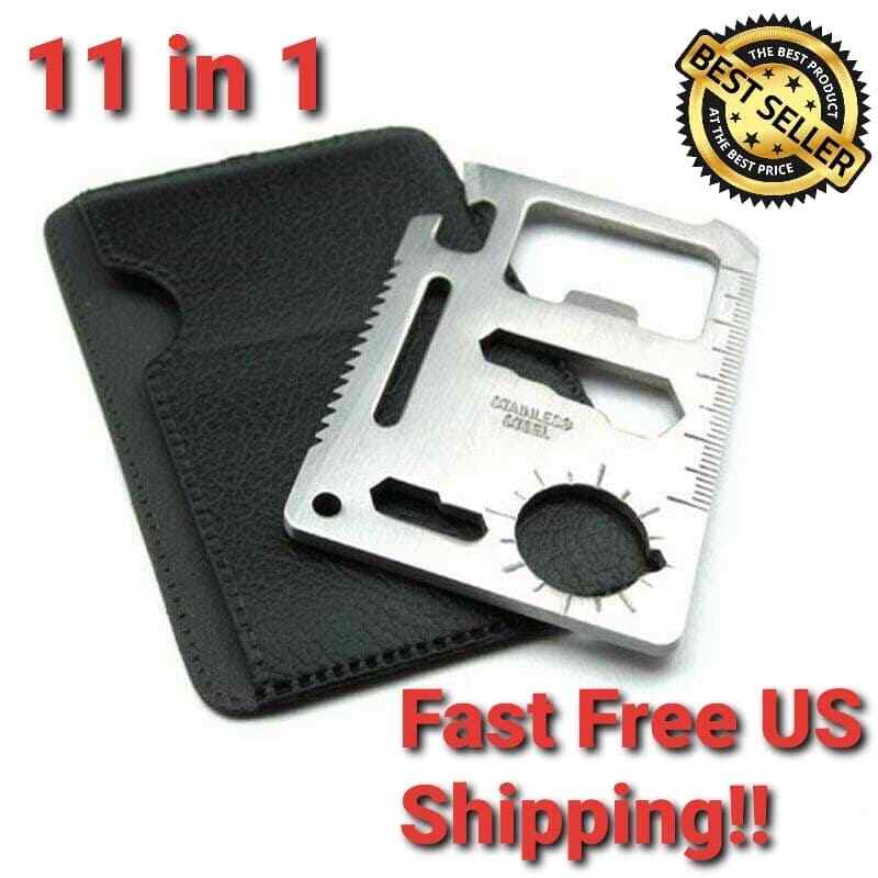 SELF-DEFENSE credit card EMERGENCY survival tactical 11 IN 1 MULTI tool/KNIFE🔥
