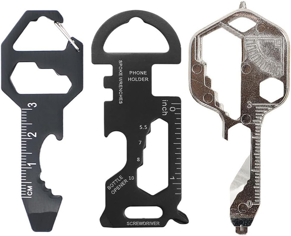 3 Pack Keychain Multitool Mini EDC Multitool Small Pocket Multi Tool Pry Bar Bot