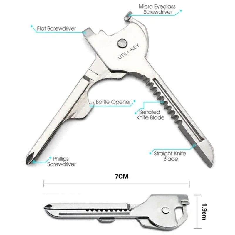 Stainless Steel Swiss+Tech UKCSB 1 Utili-Key 6 In1 Keychain EDC Multi Tool